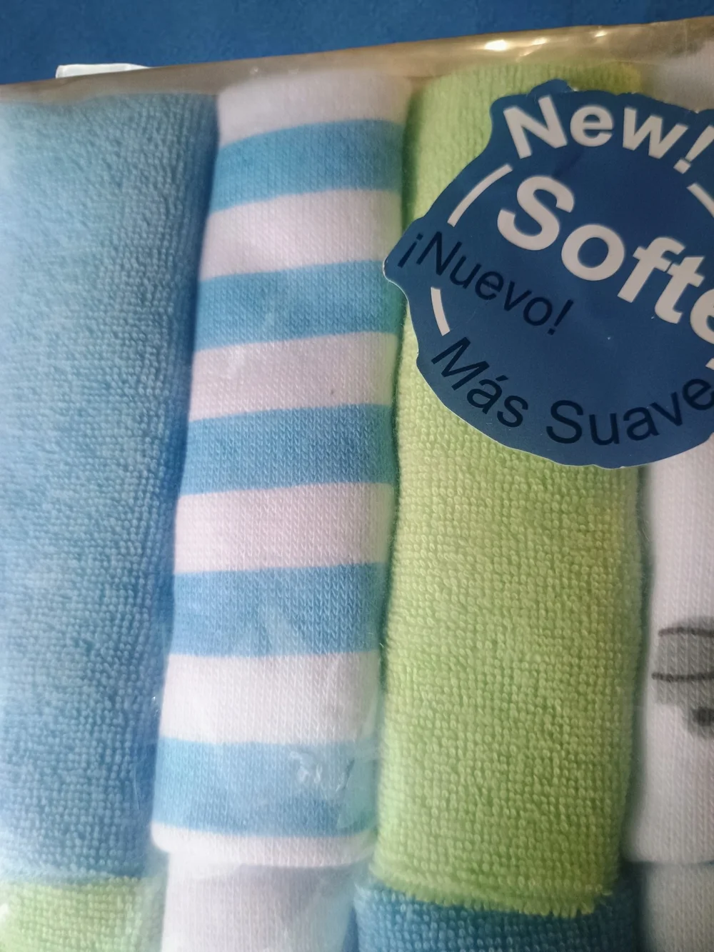 NEW- Gerber 10 Pack Terry Washcloths. Blue And Green With Various Themes